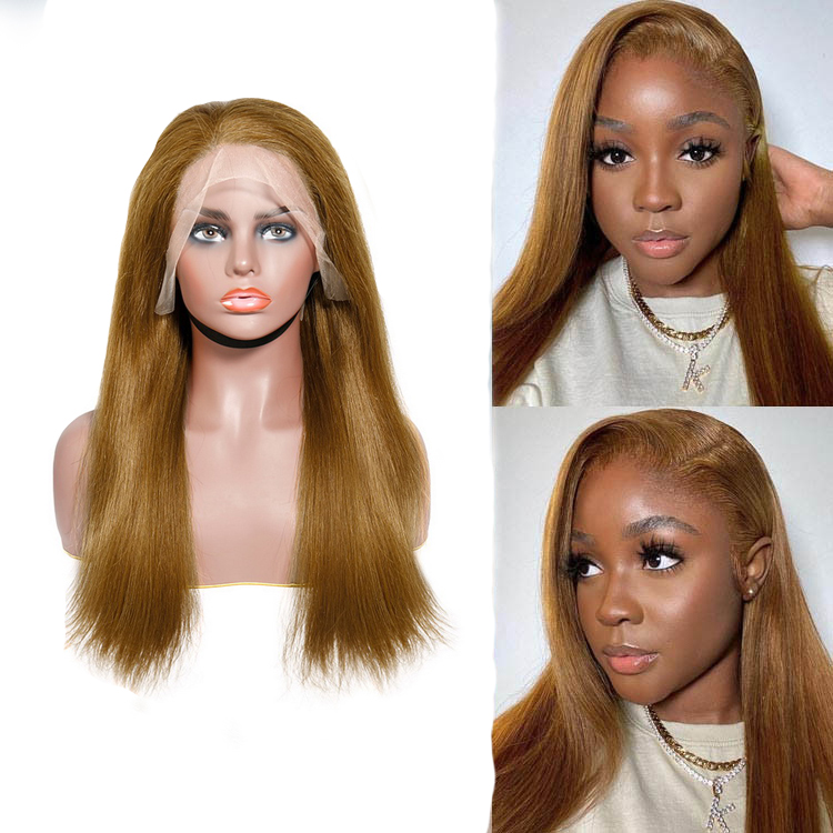 Stema #6 Brown 13x4 Transparent Lace Frontal Straight Wig